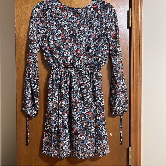 Abercrombie fitch navy floral dress small - Picture 2 of 5